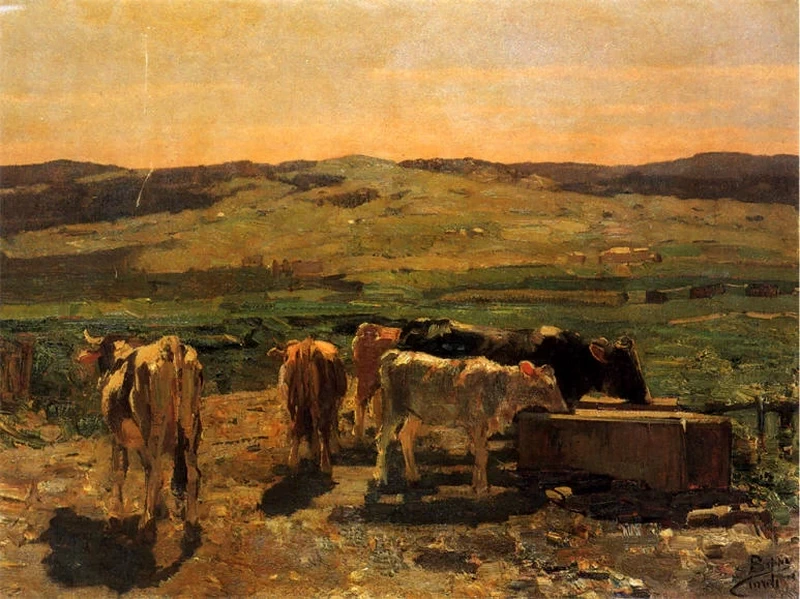 Armenti all'abbeveraggio